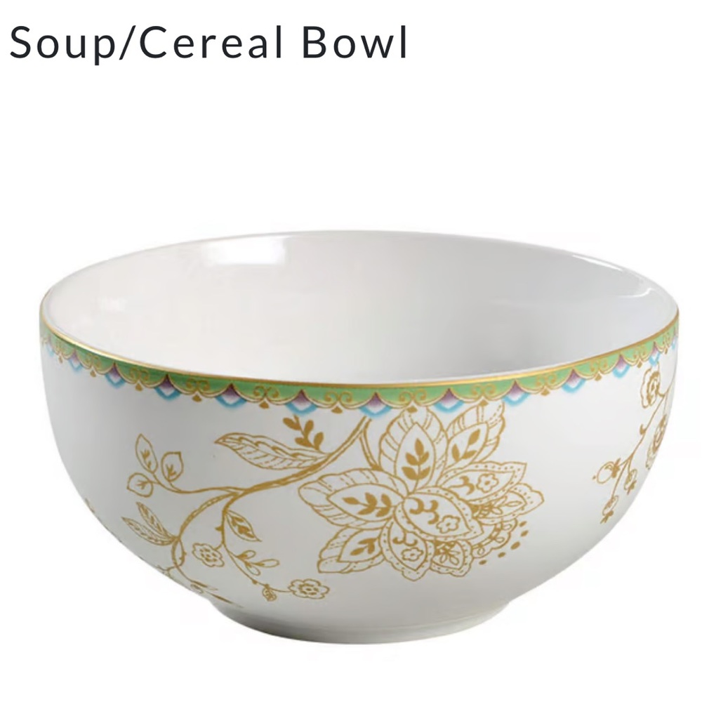 222 FIFTH Peacock Garden Single (1) Porcelain Soup/Cereal Bowl (Retired) - Picture 3 of 6